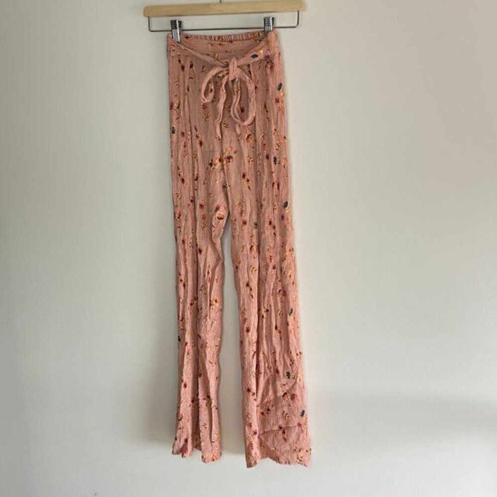Faithfull the Brand Pants Tiki Tiki Wide Leg Floral Pants Pink Size XS - Picture 4 of 8